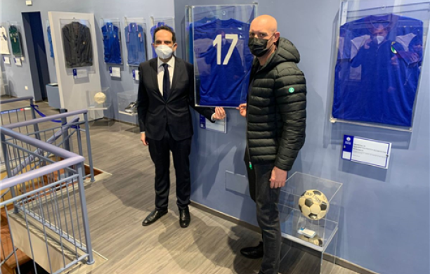 La maglia 17 di Re Cecconi al Museo del Calcio di Coverciano